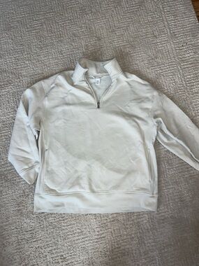 Athleta Cream Quarter-Zip Pullover Sweatshirt